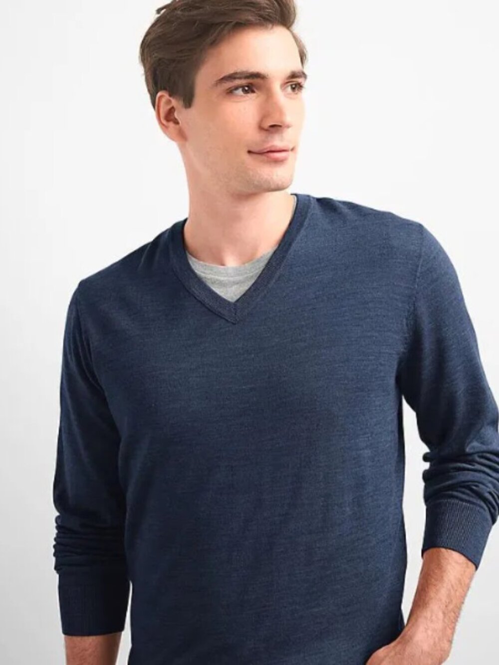 Gap Men's 100% Merino Wool V-Neck Sweater size L